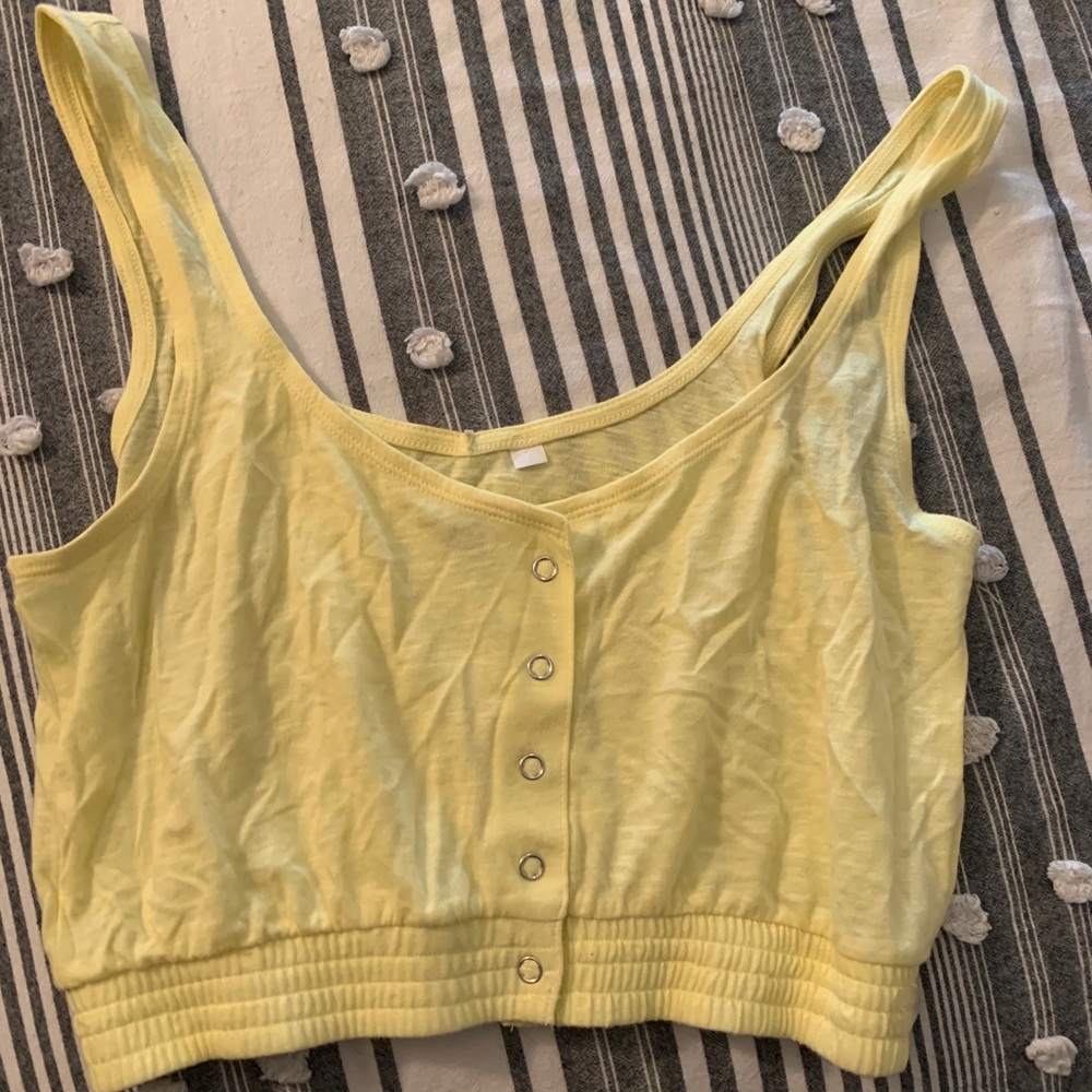 Cropped button up tank